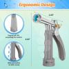 imageAUTOMAN Full Size Garden Hose Nozzle High Pressure Pistol Grip Water Nozzle Sprayer with Threaded Front Adjustable Spray Water Flow for Washing Car Cleaning Ground Watering Plants Showering Pets2 Pack