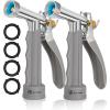 imageAUTOMAN Full Size Garden Hose Nozzle High Pressure Pistol Grip Water Nozzle Sprayer with Threaded Front Adjustable Spray Water Flow for Washing Car Cleaning Ground Watering Plants Showering Pets2 Pack