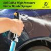 imageAUTOMAN Full Size Garden Hose Nozzle High Pressure Pistol Grip Water Nozzle Sprayer with Threaded Front Adjustable Spray Water Flow for Washing Car Cleaning Ground Watering Plants Showering Pets2 Pack