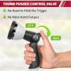 imageAUTOMAN Garden Hose Nozzle Sprayer  10 Spray Patterns High Pressure Thumb Control On Off Valve Metal Duty Water Nozzle Extra 3 Washers for Watering Garden Cleaning Washing Car Showering PetsBlack