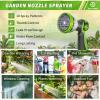 imageAUTOMAN Garden Hose Nozzle Sprayer  10 Spray Patterns High Pressure Thumb Control On Off Valve Metal Duty Water Nozzle Extra 3 Washers for Watering Garden Cleaning Washing Car Showering PetsLawngreen X2