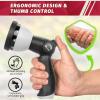 imageAUTOMAN Garden Hose Nozzle Sprayer  10 Spray Patterns High Pressure Thumb Control On Off Valve Metal Duty Water Nozzle Extra 3 Washers for Watering Garden Cleaning Washing Car Showering PetsBlack