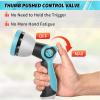 imageAUTOMAN Garden Hose Nozzle Sprayer  10 Spray Patterns High Pressure Thumb Control On Off Valve Metal Duty Water Nozzle Extra 3 Washers for Watering Garden Cleaning Washing Car Showering PetsTurquoise