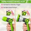 imageAUTOMAN Garden Hose Nozzle Sprayer  10 Spray Patterns High Pressure Thumb Control On Off Valve Metal Duty Water Nozzle Extra 3 Washers for Watering Garden Cleaning Washing Car Showering PetsLawngreen X2