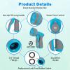imageAUTOMAN Garden Hose Nozzle Sprayer  10 Spray Patterns High Pressure Thumb Control On Off Valve Metal Duty Water Nozzle Extra 3 Washers for Watering Garden Cleaning Washing Car Showering PetsSky Blue