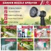 imageAUTOMAN Garden Hose Nozzle Sprayer  10 Spray Patterns High Pressure Thumb Control On Off Valve Metal Duty Water Nozzle Extra 3 Washers for Watering Garden Cleaning Washing Car Showering PetsBlack