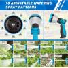 imageAUTOMAN Garden Hose Nozzle Sprayer  10 Spray Patterns High Pressure Thumb Control On Off Valve Metal Duty Water Nozzle Extra 3 Washers for Watering Garden Cleaning Washing Car Showering PetsBlue