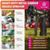 imageAUTOMAN Garden Nozzle Sprayer High Pressure Spray Nozzle 100 Metal Water Hose Nozzle 7 Patterns Watering Nozzle Heavy Duty Sprayer Garden Nozzle for Watering Plants ampamp Lawns Washing Cars ampamp PetsMetalic Olive Hose Nozzle