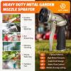 imageAUTOMAN Garden Nozzle Sprayer High Pressure Spray Nozzle 100 Metal Water Hose Nozzle 7 Patterns Watering Nozzle Heavy Duty Sprayer Garden Nozzle for Watering Plants ampamp Lawns Washing Cars ampamp PetsMetalic Sand Hose Nozzle
