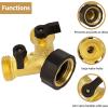 imageAUTOMAN Hose Splitter 2 Way Garden Hose Splitter 100 Rustproof Brass Water Hose Splitter with Adjustable Flow Valves Seamless Design ampamp 2 Extra Rubber Washers  34quot Y Connector Hose AdapterSolid Brass