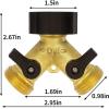 imageAUTOMAN Hose Splitter 2 Way Garden Hose Splitter 100 Rustproof Brass Water Hose Splitter with Adjustable Flow Valves Seamless Design ampamp 2 Extra Rubber Washers  34quot Y Connector Hose AdapterSolid Brass