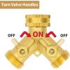 imageAUTOMAN Hose Splitter 2 Way Garden Hose Splitter 100 Rustproof Brass Water Hose Splitter with Adjustable Flow Valves Seamless Design ampamp 2 Extra Rubber Washers  34quot Y Connector Hose AdapterHeavy Duty Brass