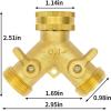 imageAUTOMAN Hose Splitter 2 Way Garden Hose Splitter 100 Rustproof Brass Water Hose Splitter with Adjustable Flow Valves Seamless Design ampamp 2 Extra Rubber Washers  34quot Y Connector Hose AdapterHeavy Duty Brass