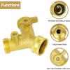 imageAUTOMAN Hose Splitter 2 Way Garden Hose Splitter 100 Rustproof Brass Water Hose Splitter with Adjustable Flow Valves Seamless Design ampamp 2 Extra Rubber Washers  34quot Y Connector Hose AdapterHeavy Duty Brass