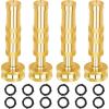 imageAUTOMAN Brass Hose Nozzle  High Pressure Jet Nozzles 4 Pack Heavy Duty Sprayer for Garden Hoses Adjustable Spray GunSolid Twist Water Hose Nozzle for Patio Lawn Car Wash Extra 12 Rubber Washers4 Pack