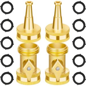 imageAUTOMAN Garden Nozzle Sprayer High Pressure Spray Nozzle 100 Metal Water Hose Nozzle 7 Patterns Watering Nozzle Heavy Duty Sprayer Garden Nozzle for Watering Plants ampamp Lawns Washing Cars ampamp PetsBrass Jet Nozzle Set