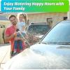 imageAUTOMAN Garden Hose Nozzle  2 Pack 100 Metal High Pressure Spray Nozzle LaborSaving Design Heavy Duty for Garden Watering Car Washing Window Cleaning Pets BathingMetalic Silver 2