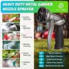 imageAUTOMAN Garden Hose Nozzle  2 Pack 100 Metal High Pressure Spray Nozzle LaborSaving Design Heavy Duty for Garden Watering Car Washing Window Cleaning Pets BathingMetalic Silver