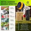 imageAUTOMAN Garden Hose Nozzle High Pressure Sprayer Nozzle 100 Metal 7 Patterns Watering Nozzle Heavy Duty Sprayer Garden Nozzle for Watering Plants ampamp Lawns Washing Cars ampamp Pets7 Patterns W TPR
