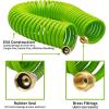 imageAUTOMAN Recoil Garden Water Hose 50 ft EVA Curly Water Hose with Brass Connectors Garden Hose CoilIncludes 7Pattern Function SprayerRetractableCorrosion Resistant Garden Coil HoseGreenGreen