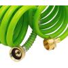 imageAUTOMAN Recoil Garden Water Hose 50 ft EVA Curly Water Hose with Brass Connectors Garden Hose CoilIncludes 7Pattern Function SprayerRetractableCorrosion Resistant Garden Coil HoseGreenGreen
