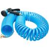 imageAUTOMAN Recoil Garden Water Hose 50 ft EVA Curly Water Hose with Brass Connectors Garden Hose CoilIncludes 7Pattern Function SprayerRetractableCorrosion Resistant Garden Coil HoseGreenBlue
