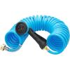 imageAUTOMAN Recoil Garden Water Hose 50 ft EVA Curly Water Hose with Brass ConnectorsGarden Hose CoilIncludes 7Pattern Function SprayerRetractableCorrosion Resistant Garden Coil HoseBlue