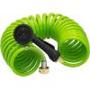 imageAUTOMAN Recoil Garden Water Hose 50 ft EVA Curly Water Hose with Brass ConnectorsGarden Hose CoilIncludes 7Pattern Function SprayerRetractableCorrosion Resistant Garden Coil HoseGreen