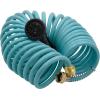 imageAUTOMAN Recoil Garden Water Hose 50 ft EVA Curly Water Hose with Brass ConnectorsGarden Hose CoilIncludes 7Pattern Function SprayerRetractableCorrosion Resistant Garden Coil HoseTurquoise