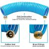 imageAUTOMAN Recoil Garden Water Hose 50 ft EVA Curly Water Hose with Brass ConnectorsGarden Hose CoilIncludes 7Pattern Function SprayerRetractableCorrosion Resistant Garden Coil HoseBlue