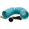 imageAUTOMAN Recoil Garden Water Hose 50 ft EVA Curly Water Hose with Brass ConnectorsGarden Hose CoilIncludes 7Pattern Function SprayerRetractableCorrosion Resistant Garden Coil HoseTurquoise