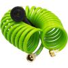 imageAUTOMAN Recoil Garden Water Hose 50 ft EVA Curly Water Hose with Brass ConnectorsGarden Hose CoilIncludes 7Pattern Function SprayerRetractableCorrosion Resistant Garden Coil HoseGreen