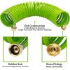 imageAUTOMAN Recoil Garden Water Hose 50 ft EVA Curly Water Hose with Brass ConnectorsGarden Hose CoilIncludes 7Pattern Function SprayerRetractableCorrosion Resistant Garden Coil HoseGreen
