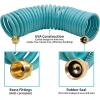 imageAUTOMAN Recoil Garden Water Hose 50 ft EVA Curly Water Hose with Brass ConnectorsGarden Hose CoilIncludes 7Pattern Function SprayerRetractableCorrosion Resistant Garden Coil HoseTurquoise