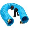imageAUTOMAN Recoil Garden Water Hose 50 ft EVA Curly Water Hose with Brass Connectors Garden Hose CoilIncludes 7Pattern Function SprayerRetractableCorrosion Resistant Garden Coil HoseGreenBlue