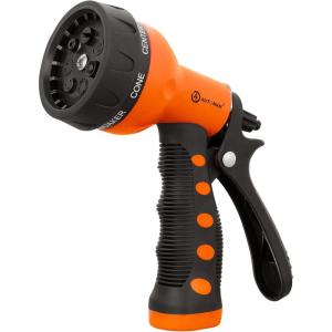 imageAUTOMAN Garden Hose Nozzle  2 Pack 100 Metal High Pressure Spray Nozzle LaborSaving Design Heavy Duty for Garden Watering Car Washing Window Cleaning Pets BathingOrange