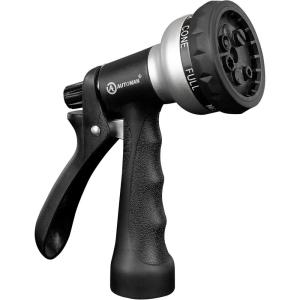 imageAUTOMAN Garden Hose Nozzle  2 Pack 100 Metal High Pressure Spray Nozzle LaborSaving Design Heavy Duty for Garden Watering Car Washing Window Cleaning Pets BathingSliver