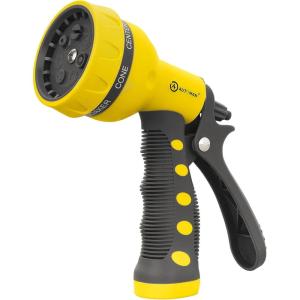 imageAUTOMAN Garden Hose Nozzle  2 Pack 100 Metal High Pressure Spray Nozzle LaborSaving Design Heavy Duty for Garden Watering Car Washing Window Cleaning Pets BathingYellow