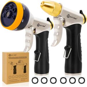 imageAUTOMAN Garden Hose Nozzle High Pressure Sprayer Nozzle 100 Metal 7 Patterns Watering Nozzle Heavy Duty Sprayer Garden Nozzle for Watering Plants ampamp Lawns Washing Cars ampamp Pets7 Patterns4 Patterns